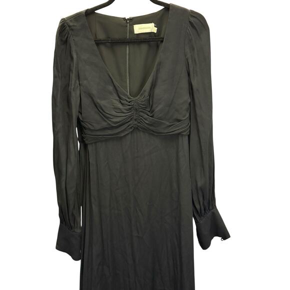 Zimmermann Black Long Sleeve Midi Dress Viscose Blend Size US 6 (AU 2) - Picture 6 of 13